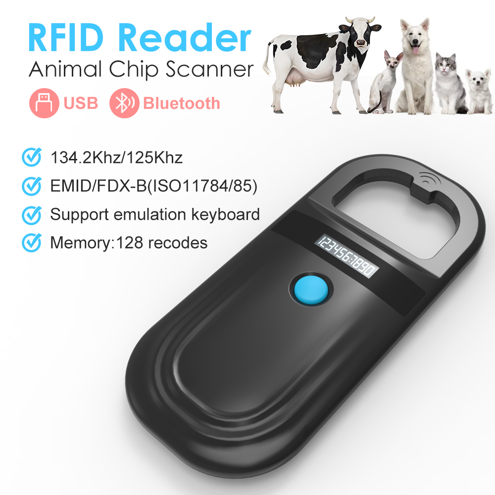 Pet Supplies Online - Czarny czytnik RFID dla zwierząt 134,2